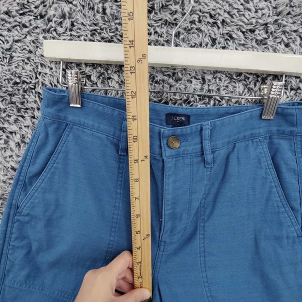 J.Crew Cotton Camp Pants Womens Coastal Slim Chino SZ 4 Blue Resort Travel Beach - Picture 4 of 16